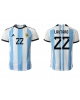 Argentina Lautaro Martinez #22 Hemmatröja Män VM 2022 Kortärmad