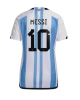 Argentina Lionel Messi #10 Hemmatröja Kvinnor VM 2022 Kortärmad