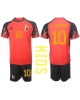 Belgien Eden Hazard #10 Hemmatröja Barn VM 2022 Kortärmad (+ Korta byxor)