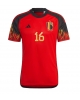 Belgien Thorgan Hazard #16 Hemmatröja Män VM 2022 Kortärmad