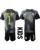 Brasilien Alisson Becker #1 Målvakt Hemmatröja Barn VM 2022 Kortärmad (+ Korta byxor)