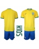 Brasilien Hemmatröja Barn VM 2022 Kortärmad (+ Korta byxor)
