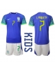 Brasilien Lucas Paqueta #7 Bortatröja Barn VM 2022 Kortärmad (+ Korta byxor)
