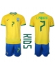 Brasilien Lucas Paqueta #7 Hemmatröja Barn VM 2022 Kortärmad (+ Korta byxor)