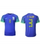 Brasilien Thiago Silva #3 Bortatröja Män VM 2022 Kortärmad