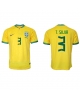 Brasilien Thiago Silva #3 Hemmatröja Män VM 2022 Kortärmad