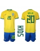 Brasilien Vinicius Junior #20 Hemmatröja Barn VM 2022 Kortärmad (+ Korta byxor)