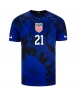 Förenta staterna Timothy Weah #21 Bortatröja Män VM 2022 Kortärmad