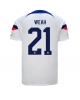 Förenta staterna Timothy Weah #21 Hemmatröja Män VM 2022 Kortärmad