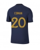 Frankrike Kingsley Coman #20 Hemmatröja Män VM 2022 Kortärmad