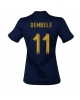 Frankrike Ousmane Dembele #11 Hemmatröja Kvinnor VM 2022 Kortärmad