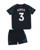 Manchester City Ruben Dias #3 Tredjeställ Barn 2023-24 Kortärmad (+ Korta byxor)