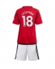 Manchester United Casemiro #18 Hemmatröja Barn 2023-24 Kortärmad (+ Korta byxor)