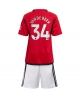 Manchester United Donny van de Beek #34 Hemmatröja Barn 2023-24 Kortärmad (+ Korta byxor)
