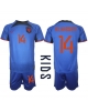Nederländerna Davy Klaassen #14 Bortatröja Barn VM 2022 Kortärmad (+ Korta byxor)