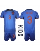 Nederländerna Matthijs de Ligt #3 Bortatröja Barn VM 2022 Kortärmad (+ Korta byxor)