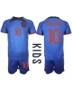 Nederländerna Memphis Depay #10 Bortatröja Barn VM 2022 Kortärmad (+ Korta byxor)