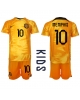 Nederländerna Memphis Depay #10 Hemmatröja Barn VM 2022 Kortärmad (+ Korta byxor)