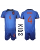 Nederländerna Virgil van Dijk #4 Bortatröja Barn VM 2022 Kortärmad (+ Korta byxor)