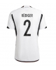 Tyskland Antonio Rudiger #2 Hemmatröja Män VM 2022 Kortärmad