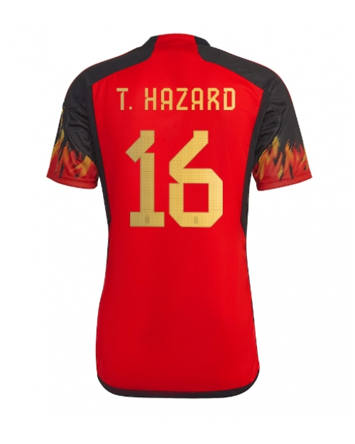 Belgien Thorgan Hazard #16 Hemmatröja Män VM 2022 Kortärmad