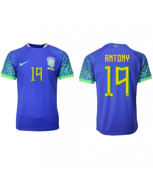 Brasilien Antony #19 Bortatröja Män VM 2022 Kortärmad