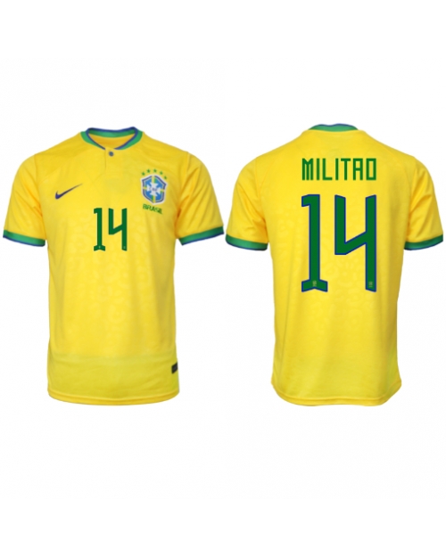 Brasilien Eder Militao #14 Hemmatröja Män VM 2022 Kortärmad