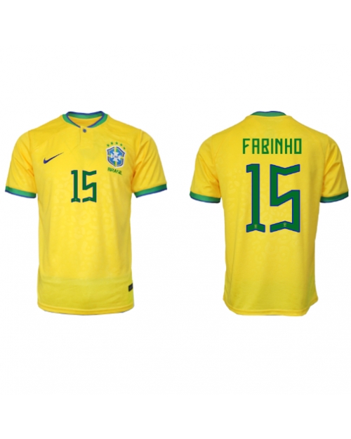 Brasilien Fabinho #15 Hemmatröja Män VM 2022 Kortärmad