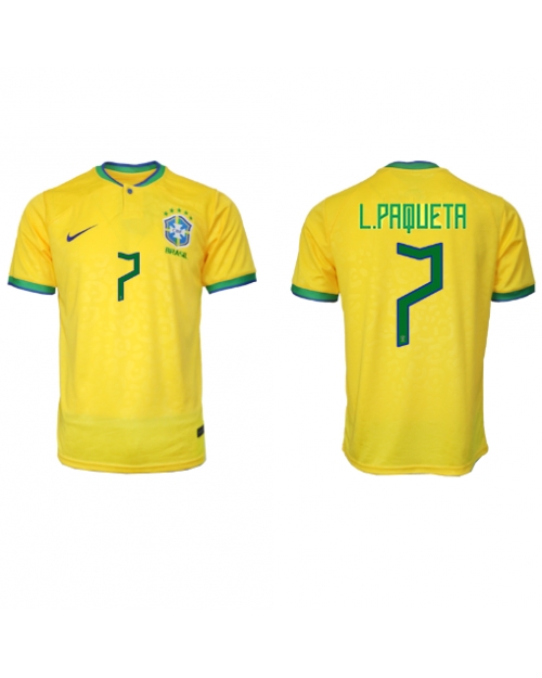 Brasilien Lucas Paqueta #7 Hemmatröja Män VM 2022 Kortärmad