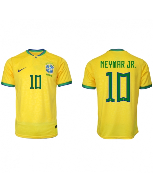 Brasilien Neymar Jr #10 Hemmatröja Män VM 2022 Kortärmad