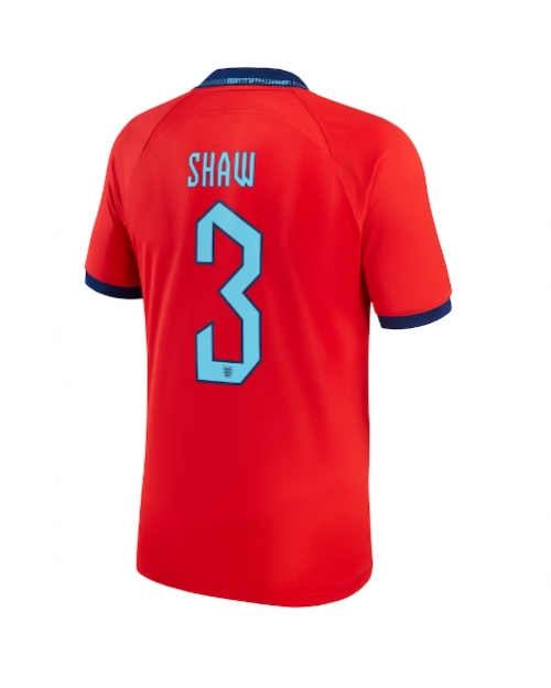 England Luke Shaw #3 Bortatröja Män VM 2022 Kortärmad