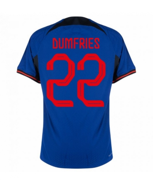 Nederländerna Denzel Dumfries #22 Bortatröja Män VM 2022 Kortärmad