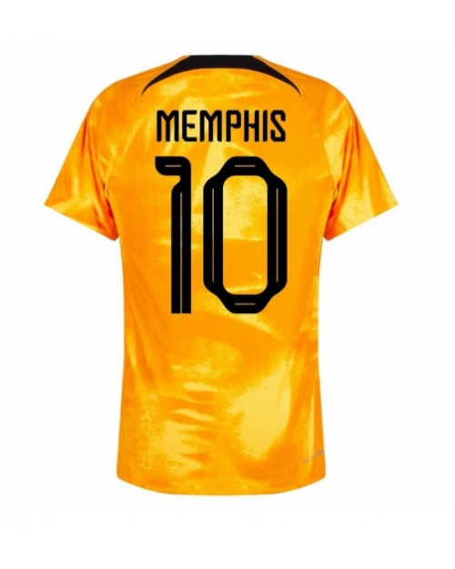 Nederländerna Memphis Depay #10 Hemmatröja Män VM 2022 Kortärmad