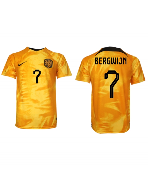 Nederländerna Steven Bergwijn #7 Hemmatröja Män VM 2022 Kortärmad