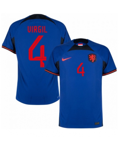 Nederländerna Virgil van Dijk #4 Bortatröja Män VM 2022 Kortärmad