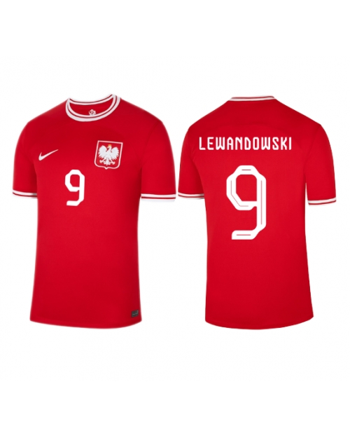 Polen Robert Lewandowski #9 Bortatröja Män VM 2022 Kortärmad