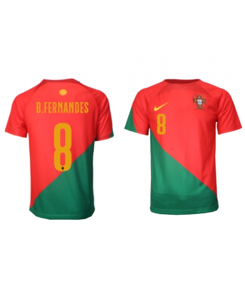 Portugal Bruno Fernandes #8 Hemmatröja Män VM 2022 Kortärmad