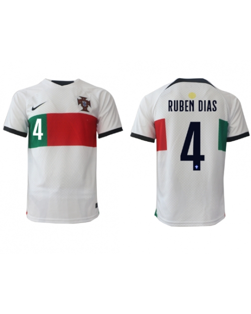 Portugal Ruben Dias #4 Bortatröja Män VM 2022 Kortärmad