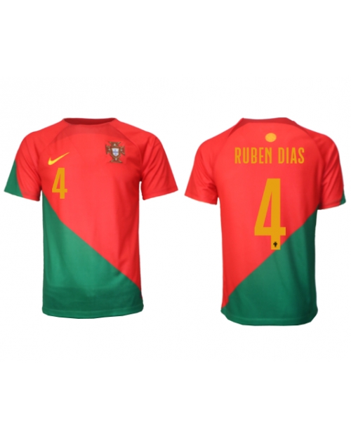 Portugal Ruben Dias #4 Hemmatröja Män VM 2022 Kortärmad