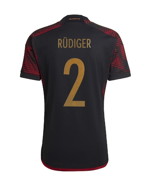 Tyskland Antonio Rudiger #2 Bortatröja Män VM 2022 Kortärmad